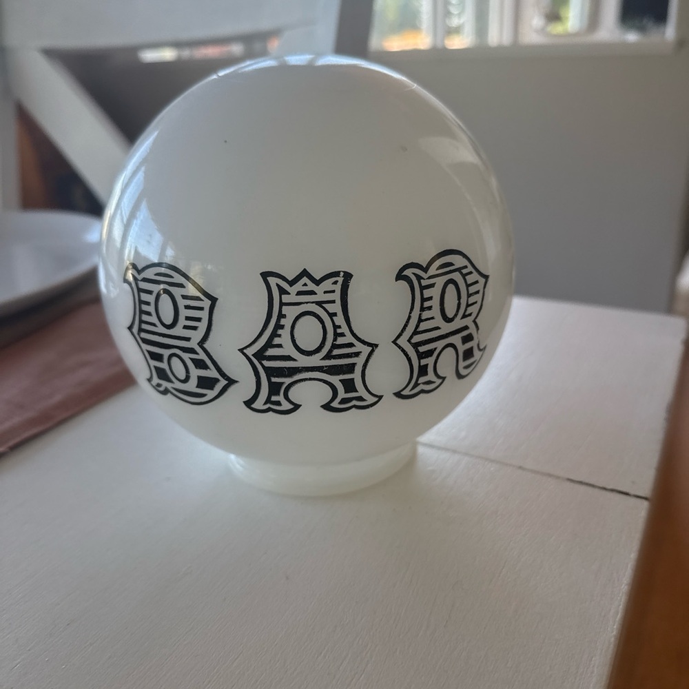 White Glass Bar Globe